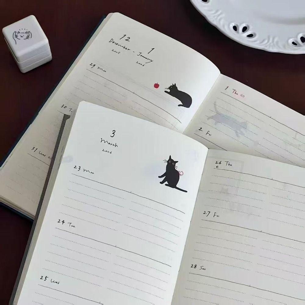 To Do List B5 Notebook Kitten Illustration Daily Planner Cartoon 2026 Agenda Book School Office