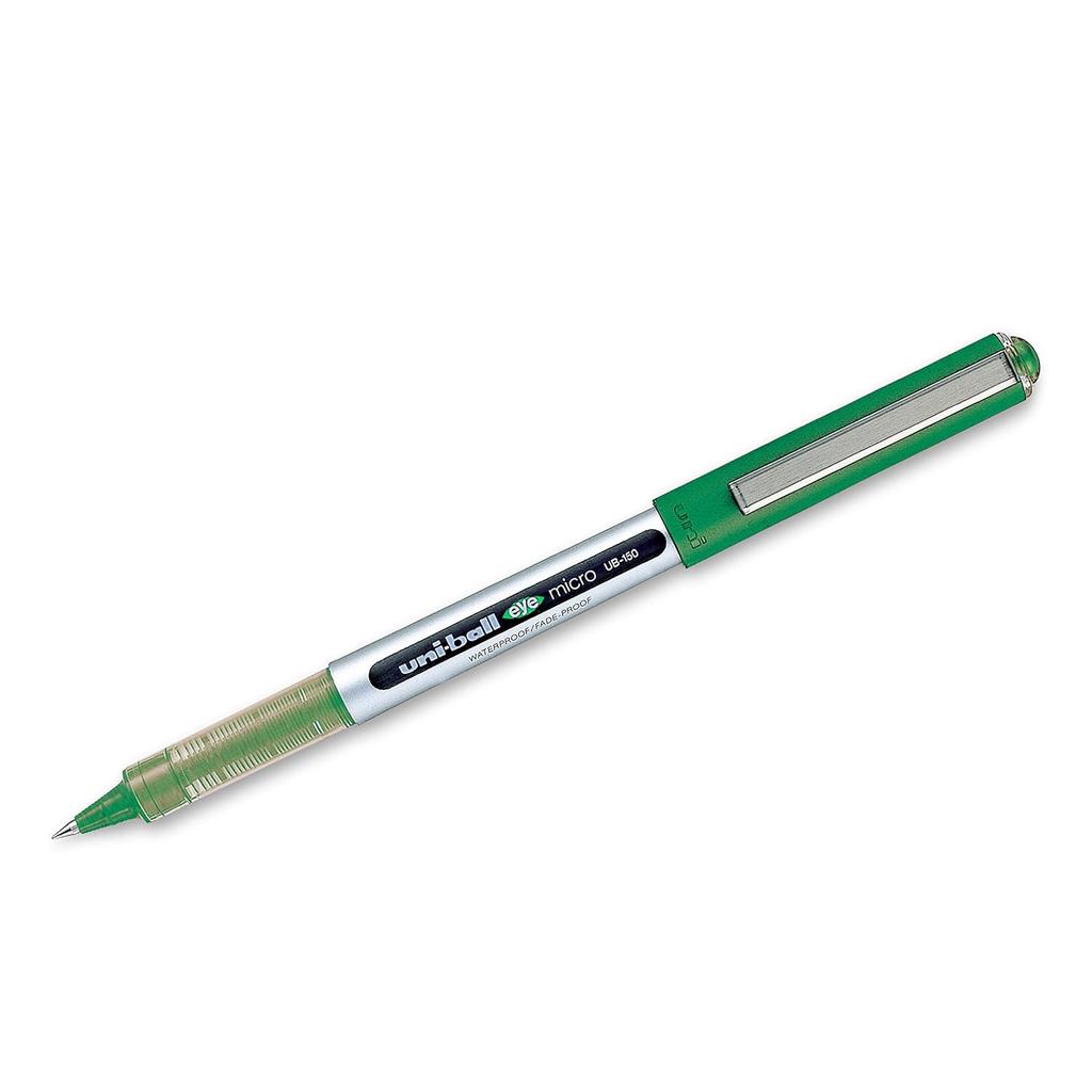 Uni-ball Eye UB150 0.5mm Roller Ball Pen Green Ink Pack of 5 for Office, School & Home Writing