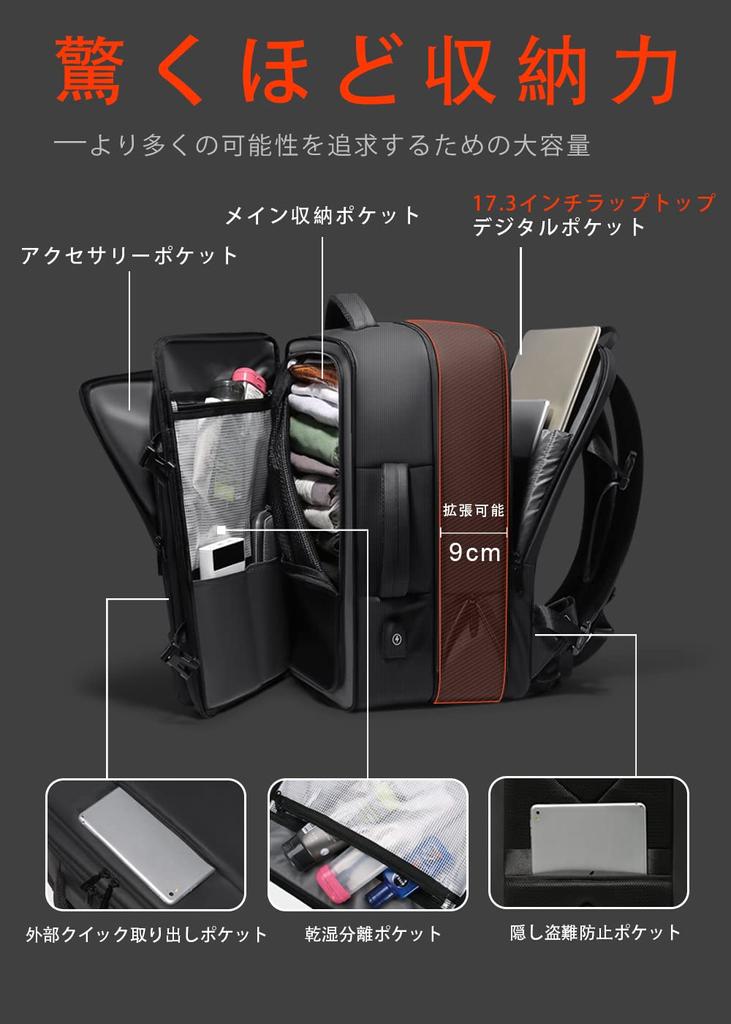 Бизнес Большой Расширенный Может Вмещать Дюймовый 3WAY PC USB Порт Зарядки Черный [FENRUIEN] Рюкзак, Мужской Рюкзак, Вместимость, Вставка, 17.3 ПК, Ударопрочный,