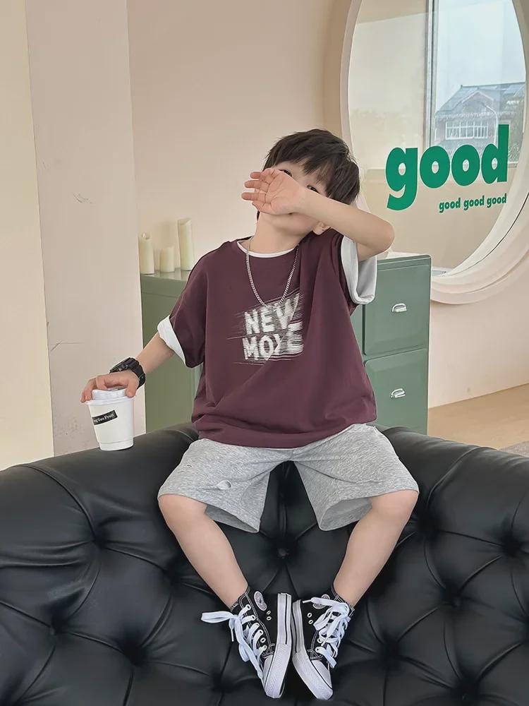 Летние футболки для мальчиков в корейском стиле 2025: Модные, удобные детские топы с коротким рукавом и принтом