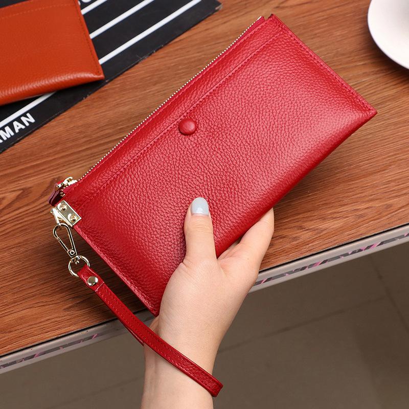 Кошельки высококачественный личи узор женский клатч плюс натуральная коровья кожа ретро клатч конверт