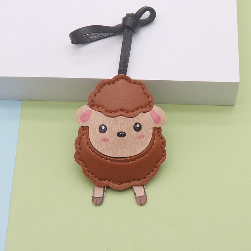 Cute Goat PU Leather Keychain Durable Cute Key Ring Bag Pendant for Women Car Key Holder Daily Use Gift