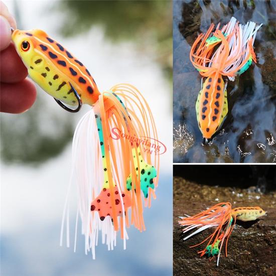 1PCS Frog Fishing Lures Soft Topwater Baits for Bass Snakehead Saltwater Freshwater Fishing