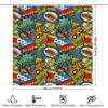 Comic Book Style Shower Curtain Superhero Theme Home Decor Bath Rug Tpu Waterproof Bathroom Liner For Kids Bathrooms