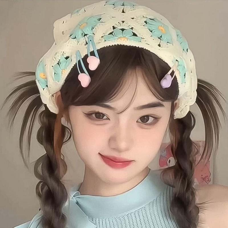 Вязаная ретро повязка на голову с полым треугольником, ромашка, клубника, ручная работа, вязаный крючком треугольный шарф, головной убор, ручной работы платок для головы