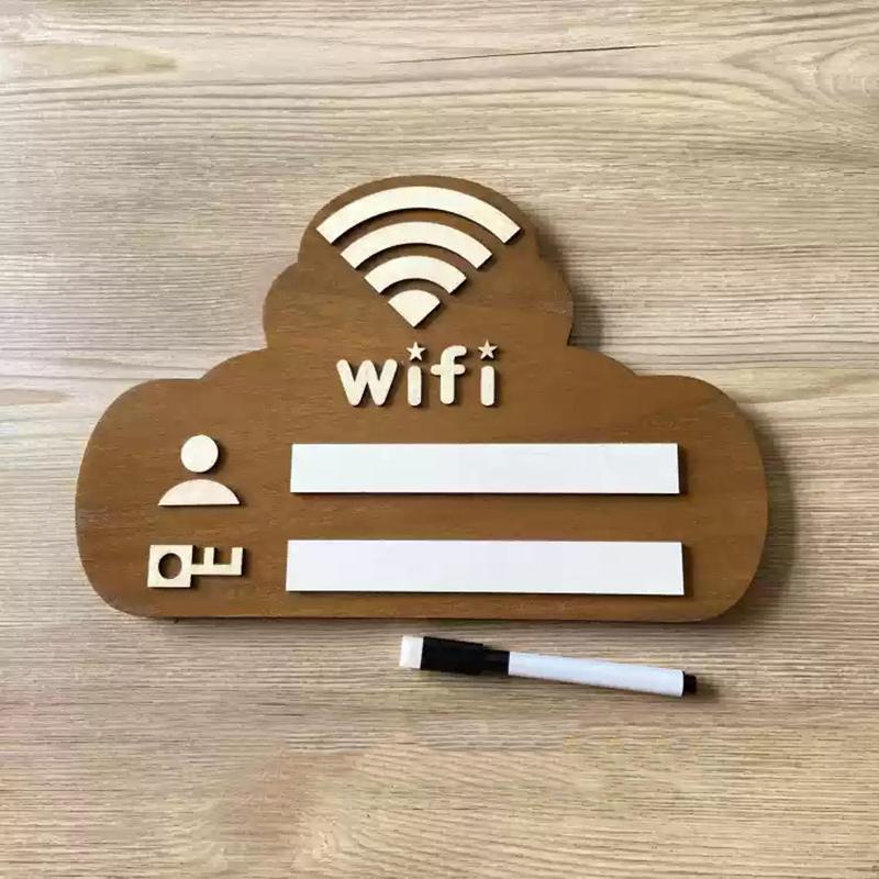 Знак Wi-Fi Деревянные Наклейки На Стены С Маркером Переписываемый Почерк Учетная Запись И Пароль Многоразовые Для Общественных Торговых Вывесок