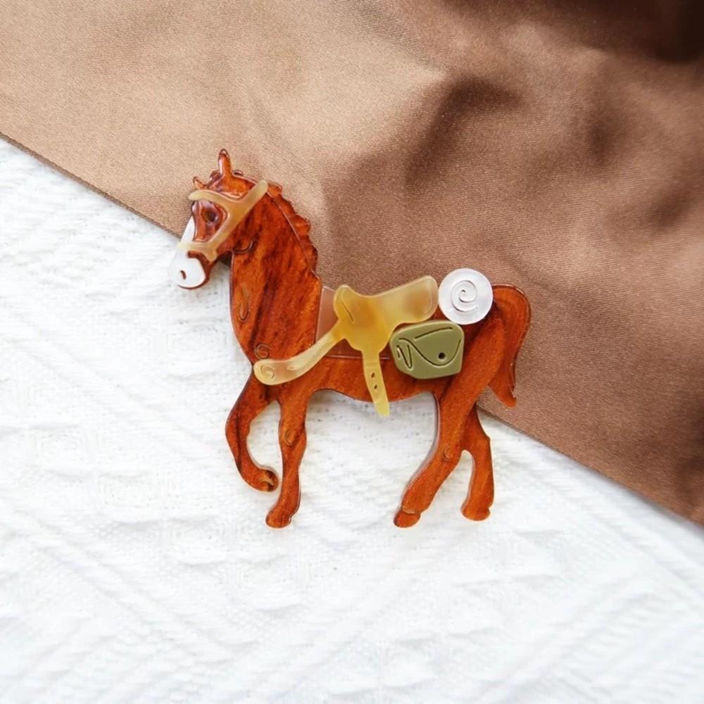 Creative Zodiac Horse Pins Personality Pony Badge Pin Animal Horse Brooches  Men Suit Accessories