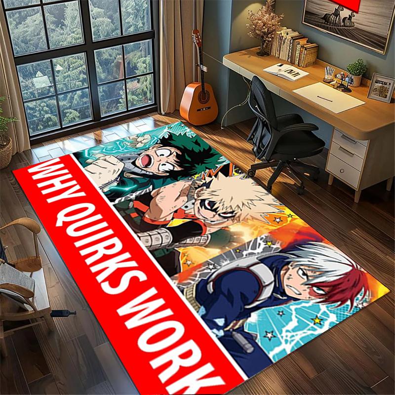 My Hero Academia Gamer Room Rug Large Area Non Slip Washable Floor Mat Bedroom Decor