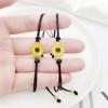 1 Set Friendship Card Bracelets Sunflower Dripping Oil Adjustable Bracelets for Daily Wear
