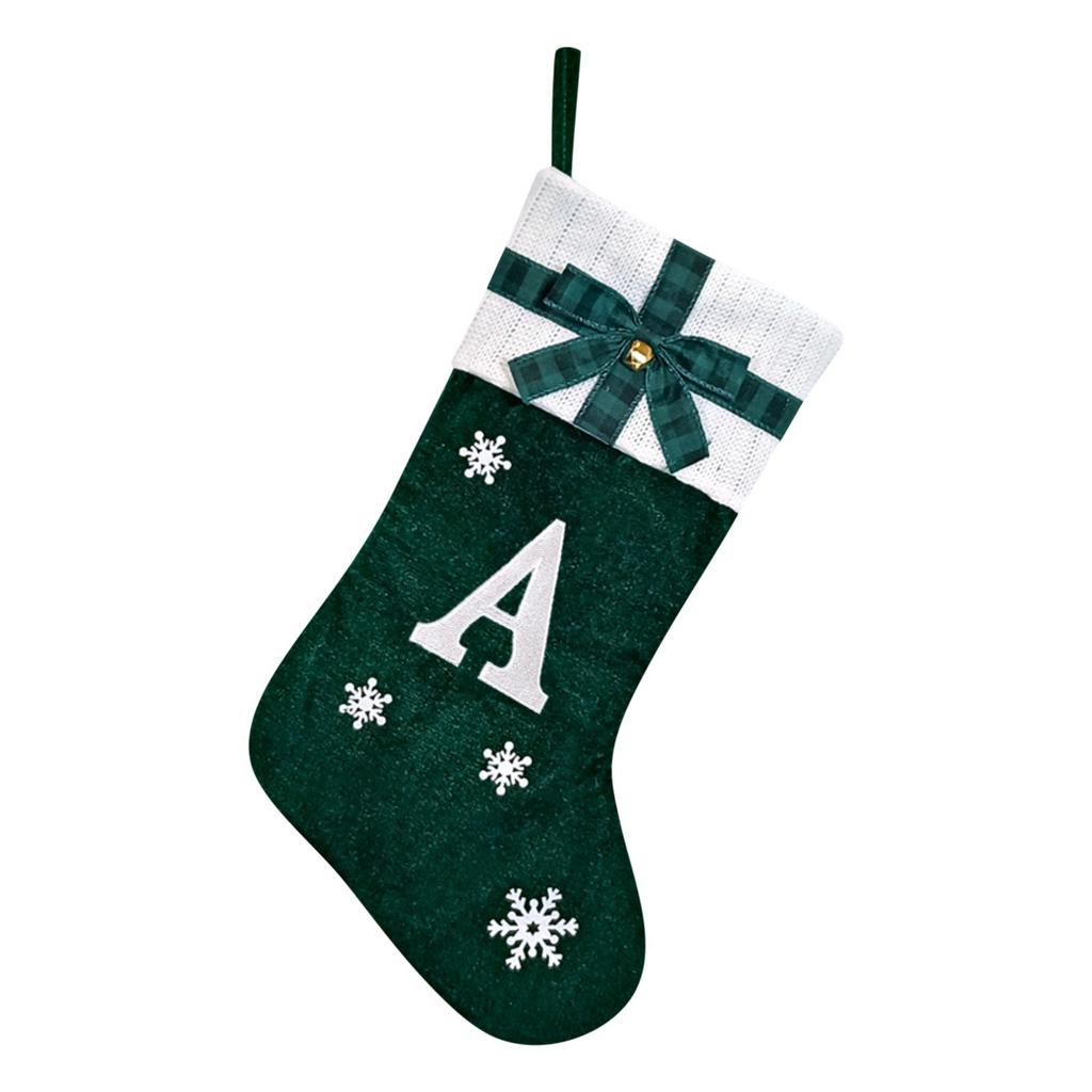 Christmas Stockings Small Embroidered Letter Knitted Xmas Hanging Stocking Decorations Christmas Party Decor