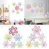 6Pcs Nursery Decors Handmade Woven Colorful Flower Wall Hangings 3 Size Cotton Rope Flower Wall Decors for Kid Dorm Deco
