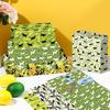 12 Sheets Green Animal Theme Black Cat Wrapping Paper - Gift Wrap with 6 Kitty Designs for Birthdays, Baby Showers & Pet Lovers