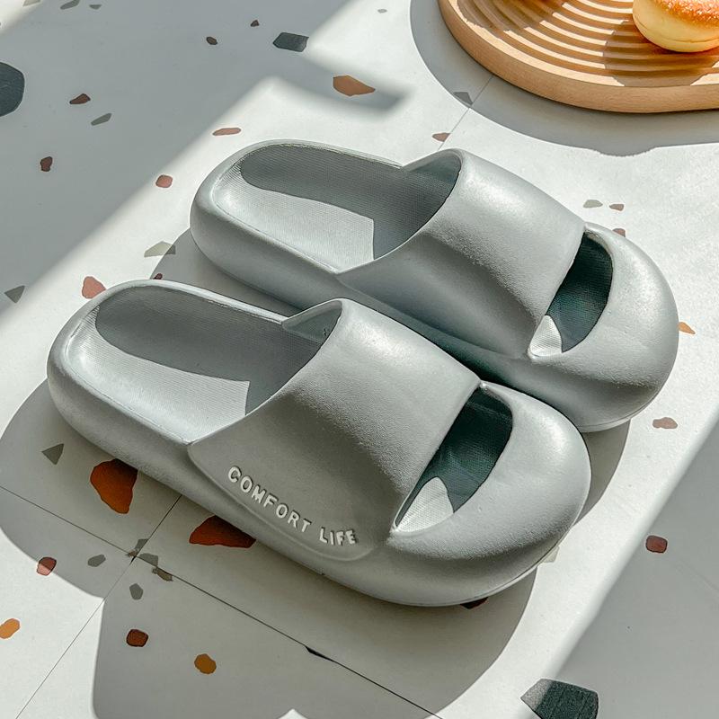 Женские тапочки из ЭВА с мягкой подошвой, лето 2024 г., новая мода, толстая подошва, противоскользящая, износостойкая, для пар, пляжная обувь