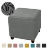 1PC Polar Fleece Ottoman Cover Stretch Stool Cover Square Footstool Cover All-inclusive Elastic Footrest Slipcover Living Room