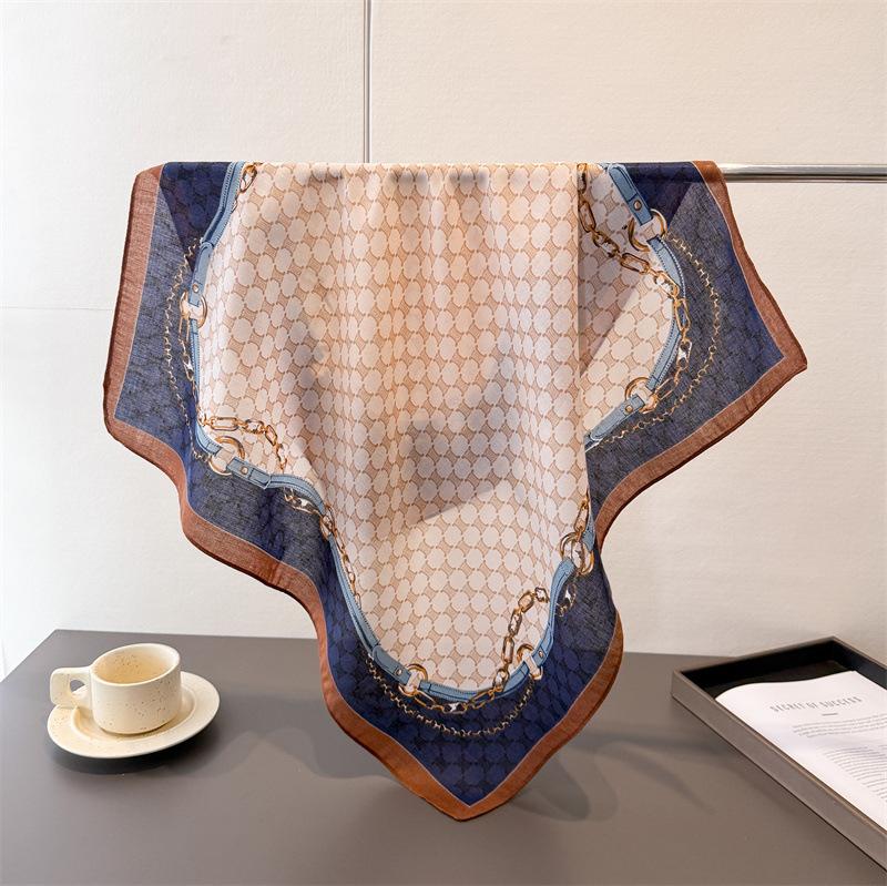 Горошек Стиль Елочка Узор Хлопок И Лен Маленький Квадратный Шарф Шелковый Шарф Имитация Бархата Головной Платок Шаль Шарф для Защиты от Солнца Женский Шарф