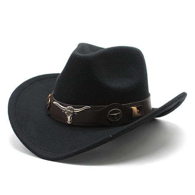 Winter Women 'S Men 'S Wool Hollow Western Cowboy Hat With Fashion Belt Gentleman Lady Jazz Cowgirl Toca Sombrero Cap