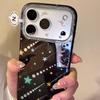 Ins черный фон блестящий цвет точка метеор подходит для iphone17promax apple 16pro чехол для мобильного телефона 15 нишевый простой дизайн чувство защиты от падения