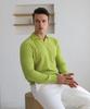 Bestfit Мягкий Облегающий Мускулистый Крой Открытый Воротник Длинный Рукав Трикотажный (Тип А)
