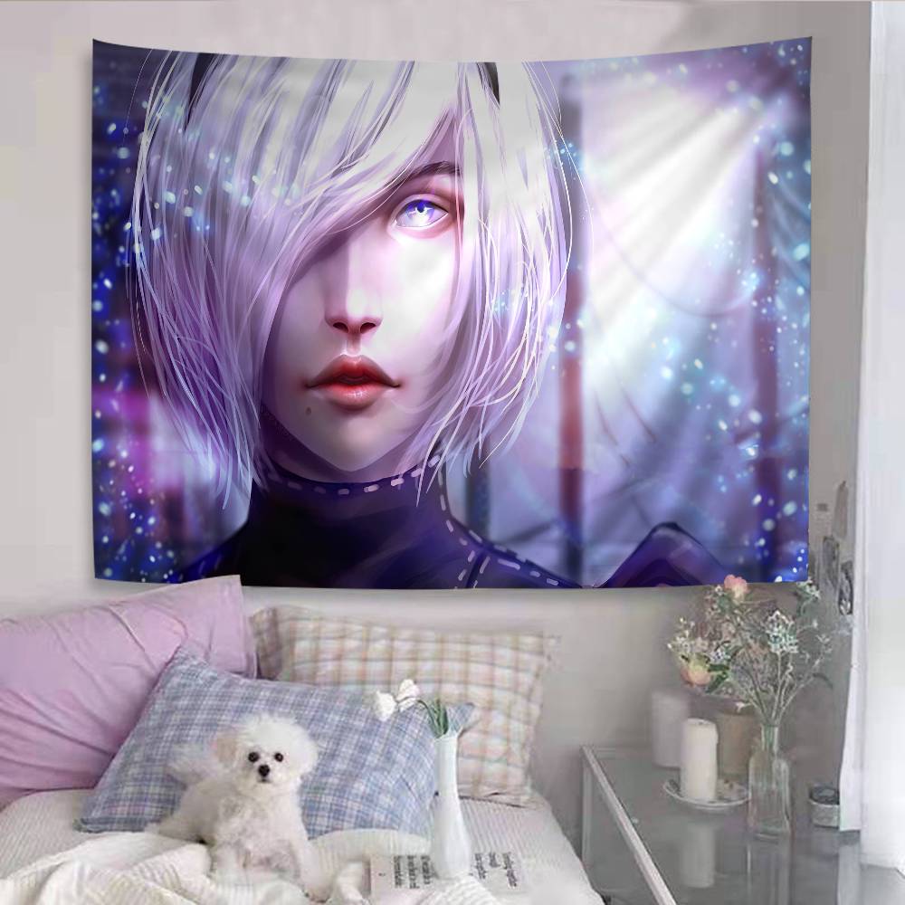 YoRHa 2gou Bgata Цветной Гобелен Настенный Подвесной Хиппи Цветок Настенные Ковры Декор Комнаты Общежития Настенное Искусство Декор