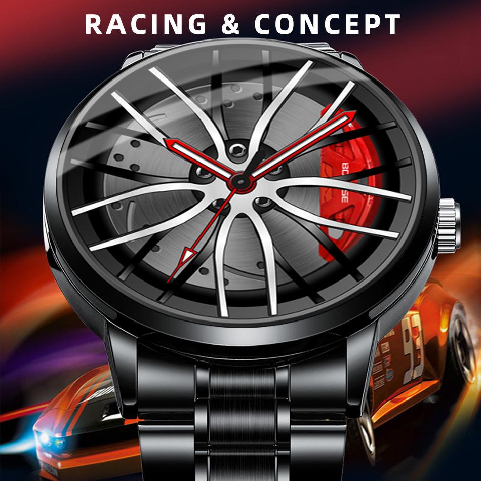 Повседневные мужские часы из нержавеющей стали Модные деловые мужские часы Спортивные часы Индивидуальные часы Кварцевые часы