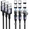 SUNTAIHO Магнитный зарядный USB-кабель Набор из 3 штук 1 м Micro USB Кабель Micro USB TZD Фиолетовый Кабель 3-в-1, (0.5М + + 2М), Вращение 360° + 180°, Магнитный,