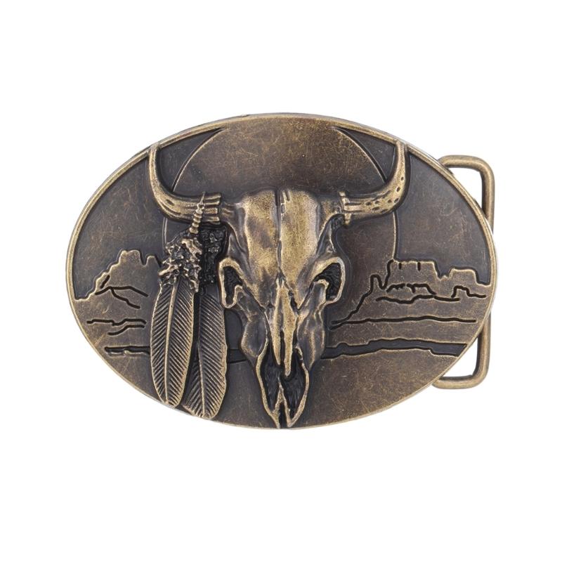 Винтажная гравированная пряжка в виде головы коровы для джинсов, брюк, поясного ремня, металлическая застежка-пряжка для подростков, мальчиков, мужчин, западная овальная пряжка для ремня