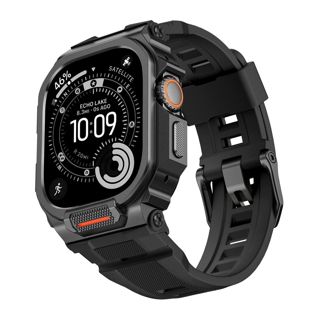 Чехол+Ремешок для Apple Watch Ultra 3 2 49мм Ремешок Аксессуары Спортивный Силиконовый Браслет+Металлический Защитный Бампер Чехол для iWatch 49мм
