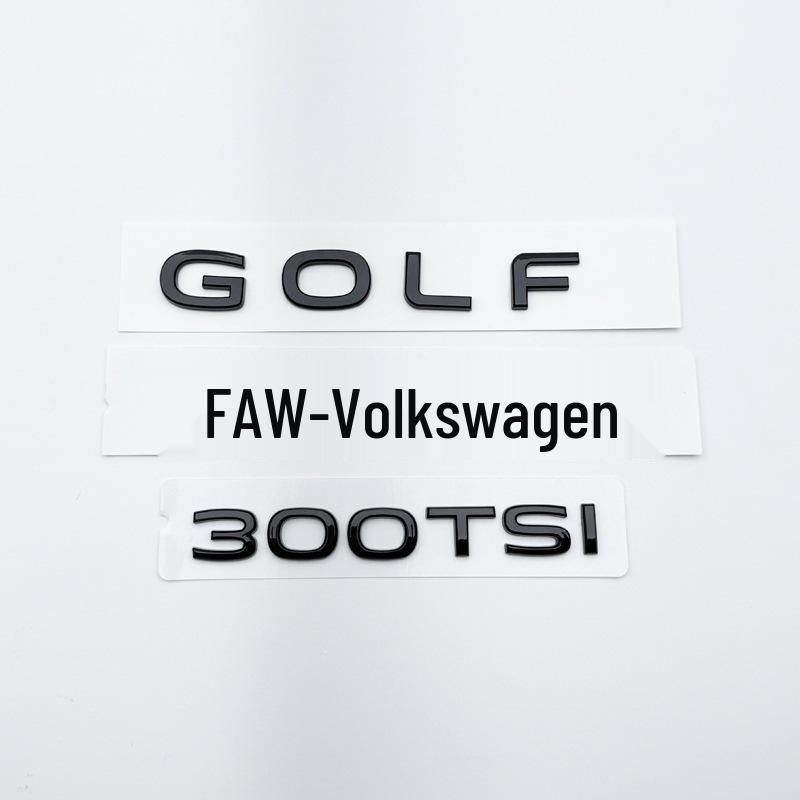 Наклейки-эмблемы на заднюю дверь Volkswagen New Golf 8: GOLF/R/MK8.5GTI 300TSI Черный