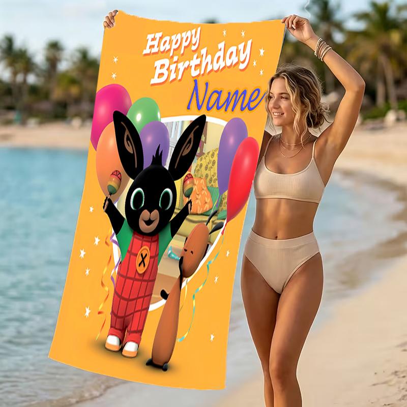Customizable personalized beach towels Bing themed designs.Suitable for the beach, yoga, sports;ideal as beach accessories