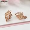 SIMJOO Rose Gold Earclasp Fashion Autumn Leaf Zircon Earrings for Ladies