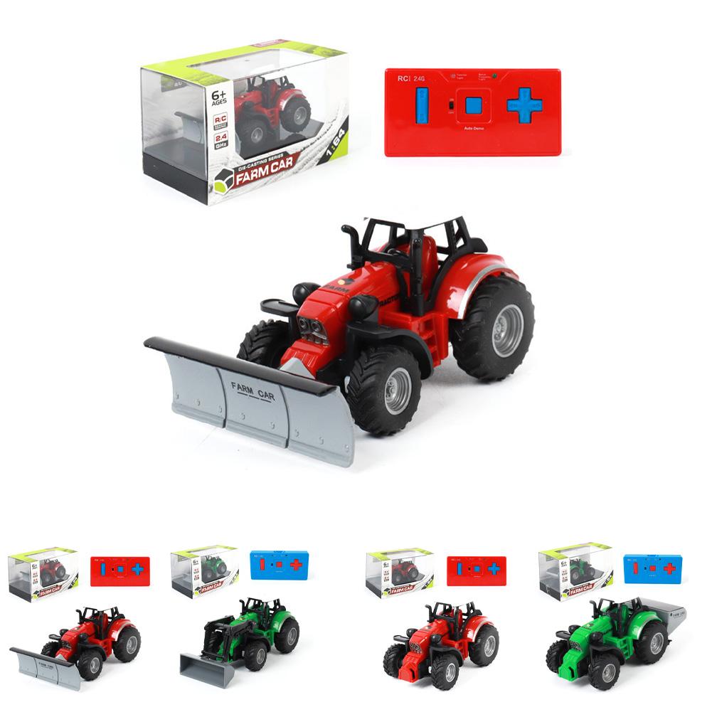 2.4G RC Farm Car 1:64 Scale Die-Casting Farm Tractors With Lights 5-Channel Remote Control Tractor Model Toys For Kids