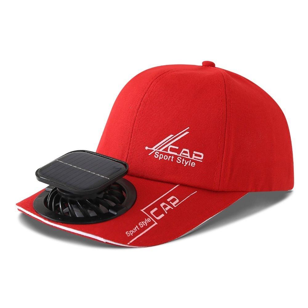 Letter Solar Charging With Fan Hat Breathable Sunshade Duckbill Cap for 3.7V600mAh Spring