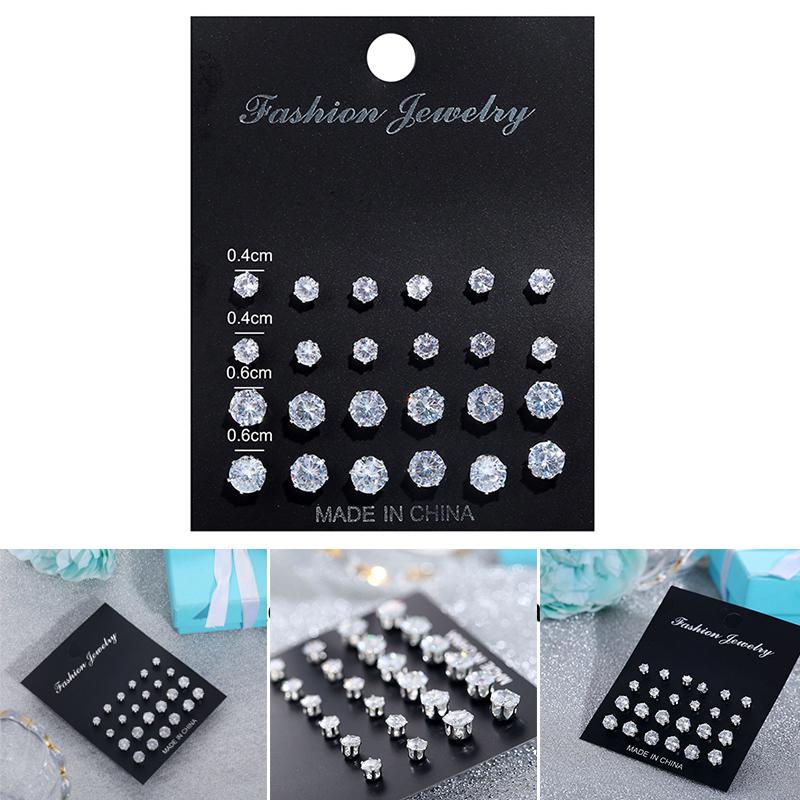 12 пар/комплект блестящие свадебные серьги-гвоздики, эффектные ювелирные изделия, подарок