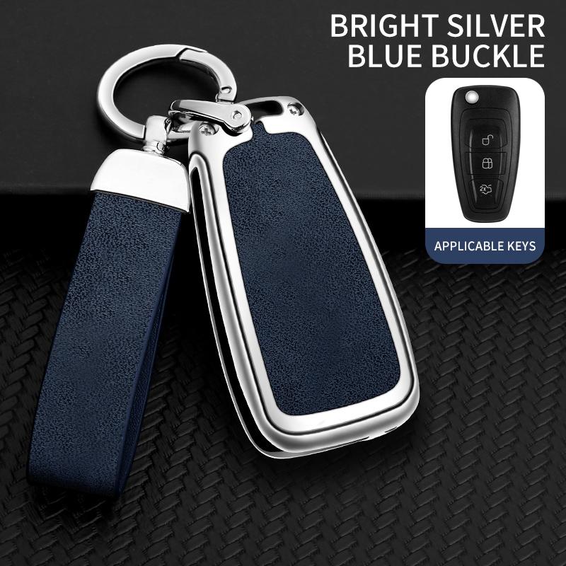 Alloy Car Folding Key Case Cover for Ford New Focus MK3 MK4 Mondeo Ecosport Transit Tourneo Ranger Mustang Custom Accessories