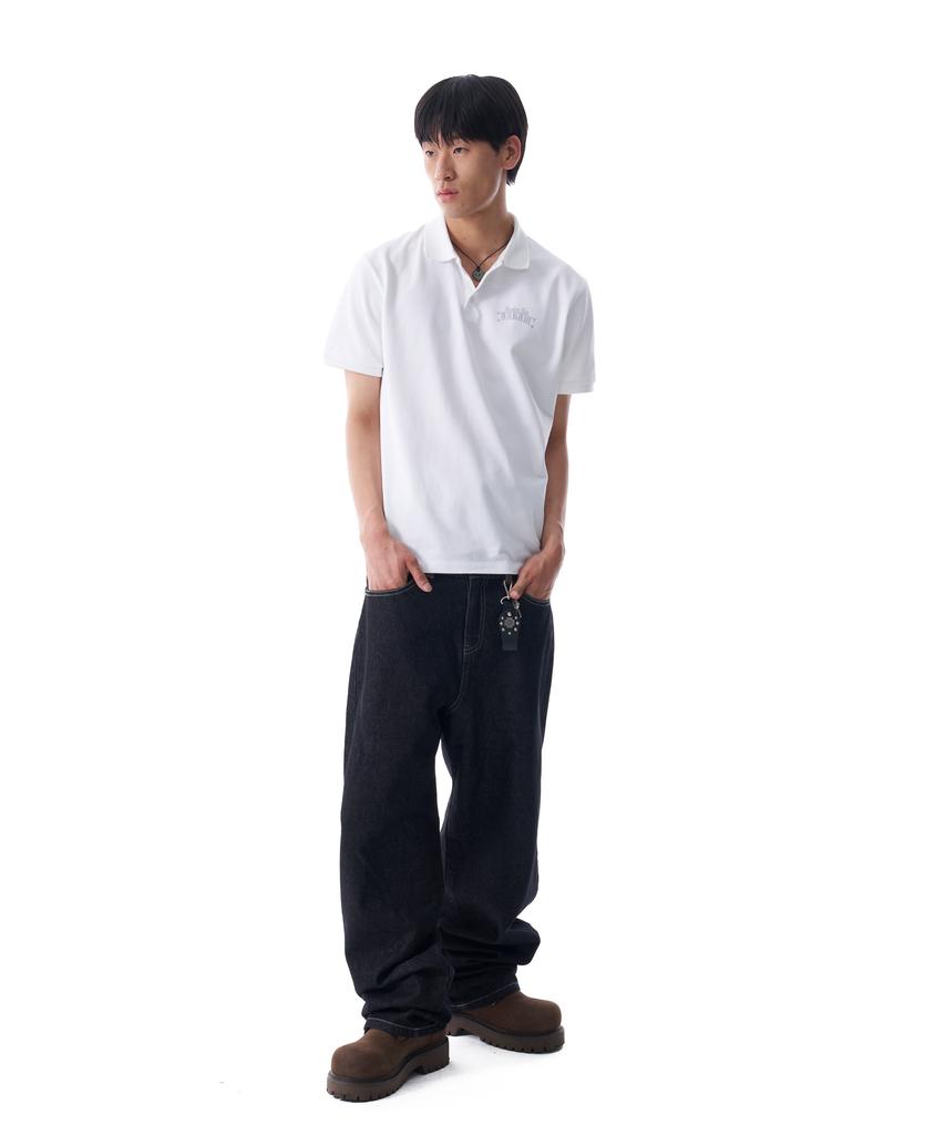 AAKAM Waist Contrast Denim Pants (Black)