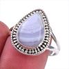 Natural Blue Lace Agate Gemstone 925 Solid Sterling Silver Jewelry Ring S.9 q4D65