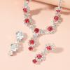 1 Set Ladies Jewelry Set Sparkling Decorative Female Stylish Rhinestone Pendant Necklace Earring Set Trend Jewelry Popular Accessories