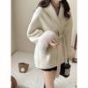 Short Lace Up Lapel Woolen Coat Women's Fashion Autumn Winter Collection