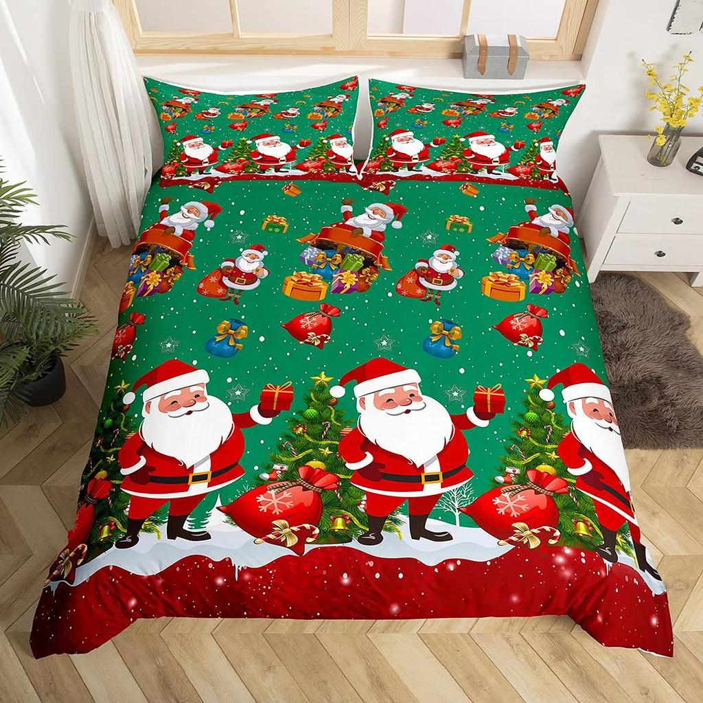 Turkey Three-Piece Quilt Cover 3D Digital Printing Bedding Autumn Pumpkin Maple Leaf Bed Cover