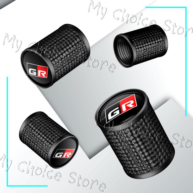 4Pcs/Set GR Sport Logo Car Styling Wheel Tire Valve Air Caps Stem Dustproof Cover For Toyota GR Gazoo Racing Sport Prius Camry