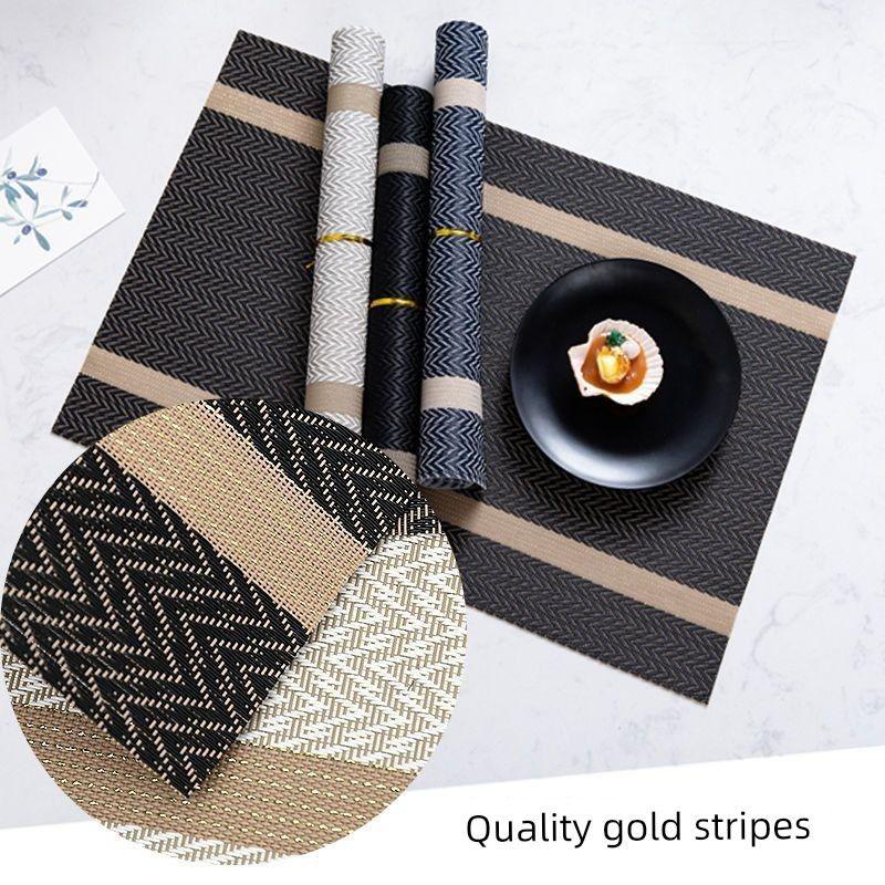 Table Placemat, Tableware Mat, Heat Insulation Mat, Pvc European Style, Light Luxury, Simple Style, No-Wash, Waterproof, Oil-Proof, Heat-Resistant