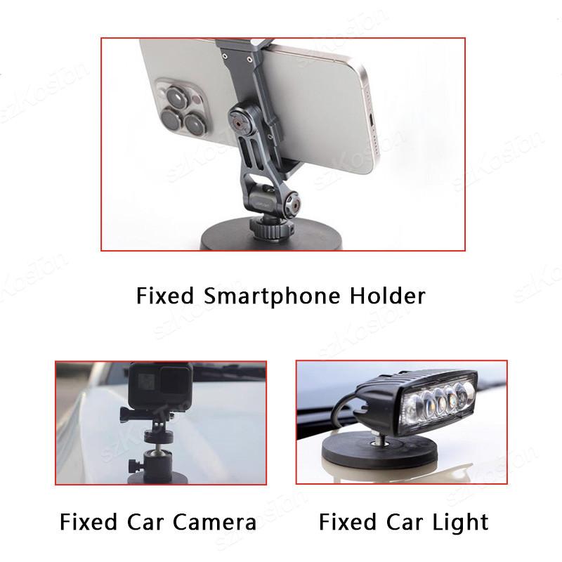 Metal Strong Magnetic Car Suction Cup Mount Camera Holder for GoPro 13 12 11 10 9 Insta360 X4 X3 GO 3S DJI OSMO Action 5 Camera