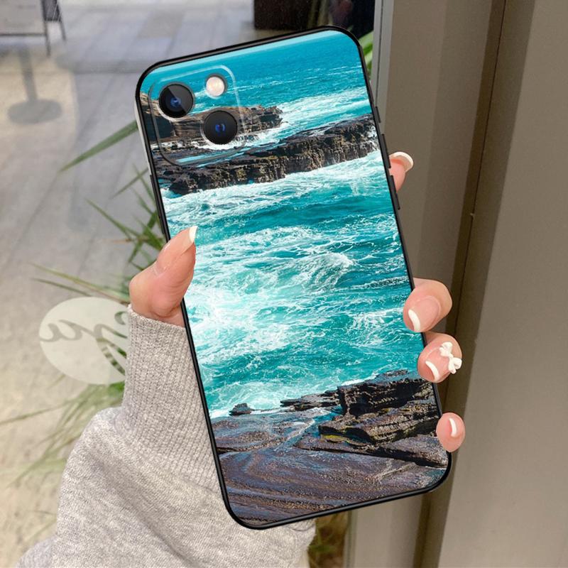 Синие Морские Волны Чехол для iPhone 17 Pro Max 16 15 13 12 11 14 Pro Max Plus 13 12 Mini 16e 17 Air Задняя Крышка