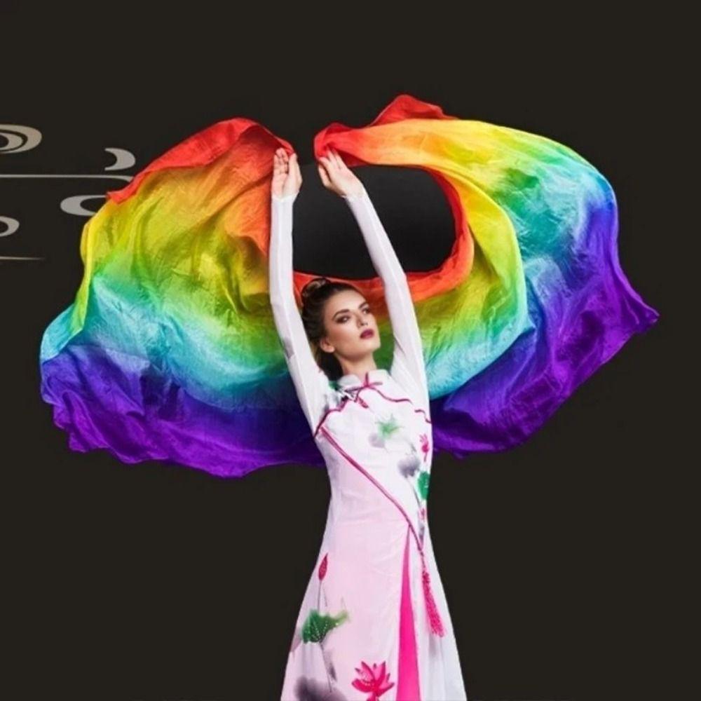 100% Silk Belly Dance Veils Light Texture Dancing Shawl Performance Dance Veil