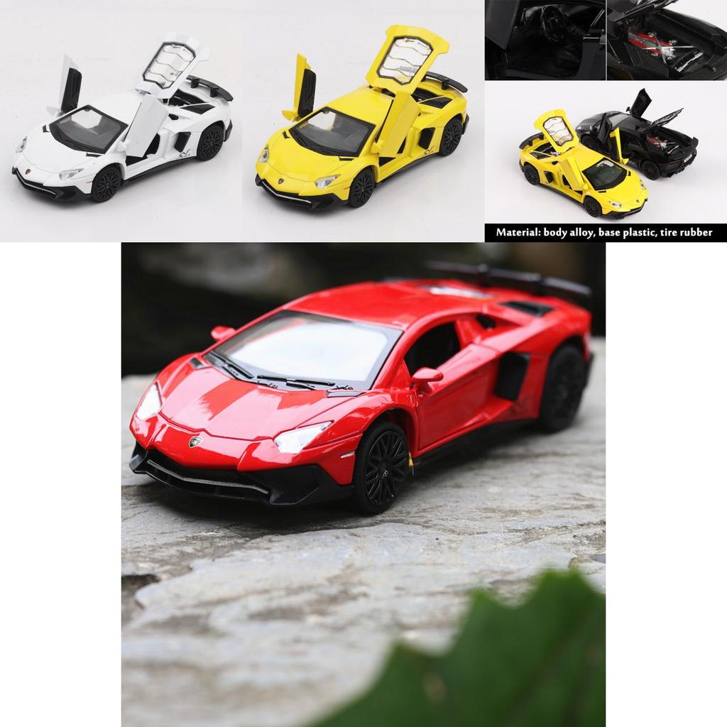Изысканная модель автомобиля Lamborghini Aventador Lp740 1/32 из литого металла со звуком и светом