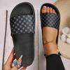 Fashion 2025 New Women's Oversized Printed Flip-flops Denim Open-toe Beach Sandals