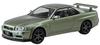 Aoshima Bunka Kyozai Масштаб Rakupla Snap Kit Nissan R34 Skyline Nurburgring Millennium Jade Пластиковая модель-конструктор 1/32 №12-MJ GT-R Предварительно окрашенный