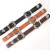 New Arrival Retro Carved Alloy Buckle Belt for Women - Versatile Double Buckle Design for Jeans
