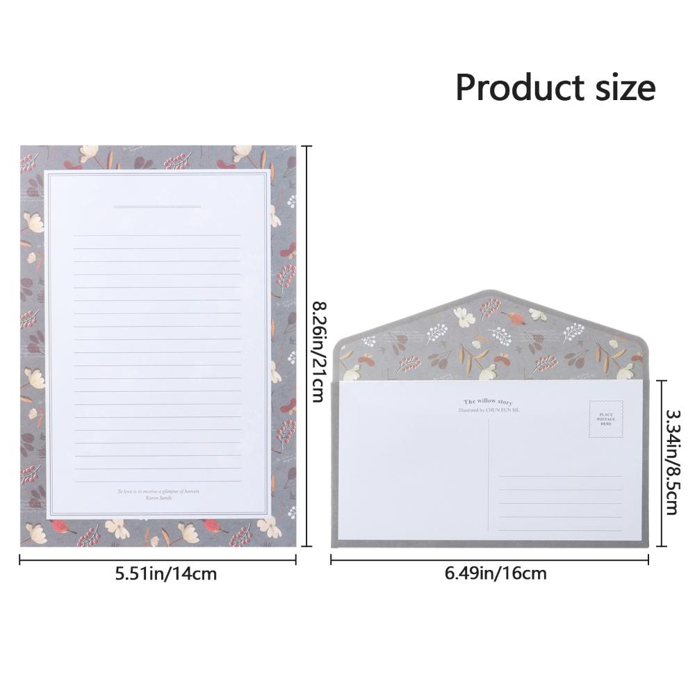 Цветочная печать с конвертами 24 шт. 8 различных дизайнов, канцелярская бумага для писем, бумага для письма 48 шт.