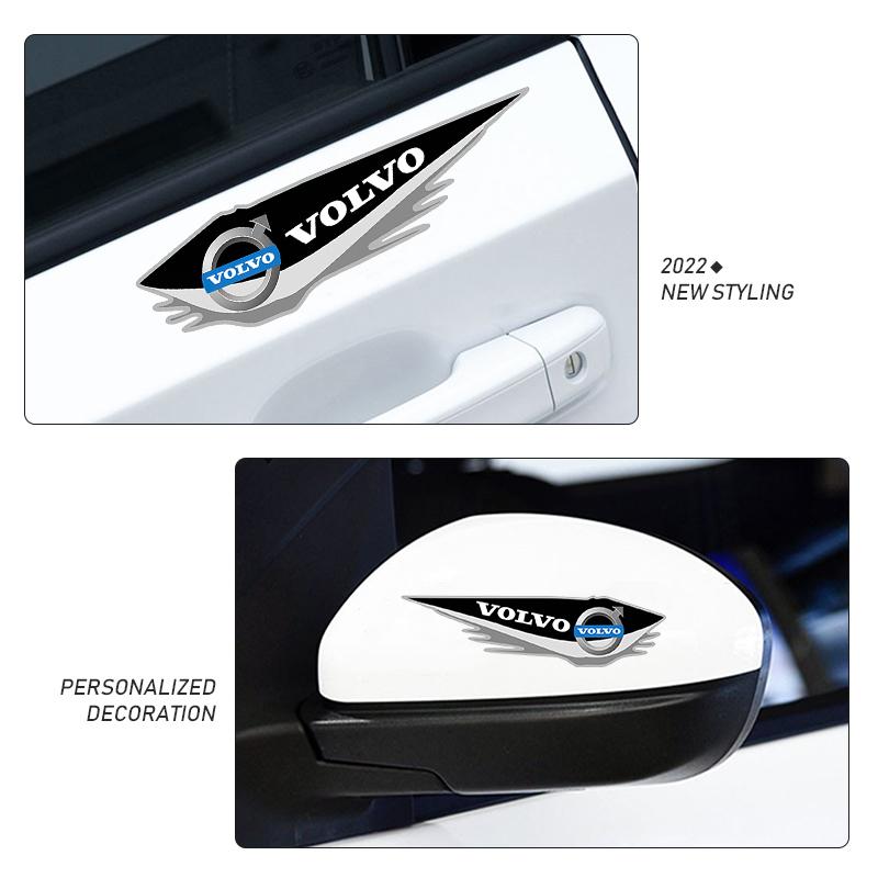 AABAU1 Car Rearview Mirror Door Sideways Side Decoration Stickers For Volvo XC90 V90 V60 XC60 V40 S80 S60 S90 C40 XC40 V70 XC70 C30 C70